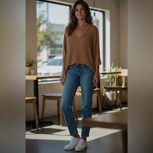 Express Sweater Light Brown with Gold Flecks